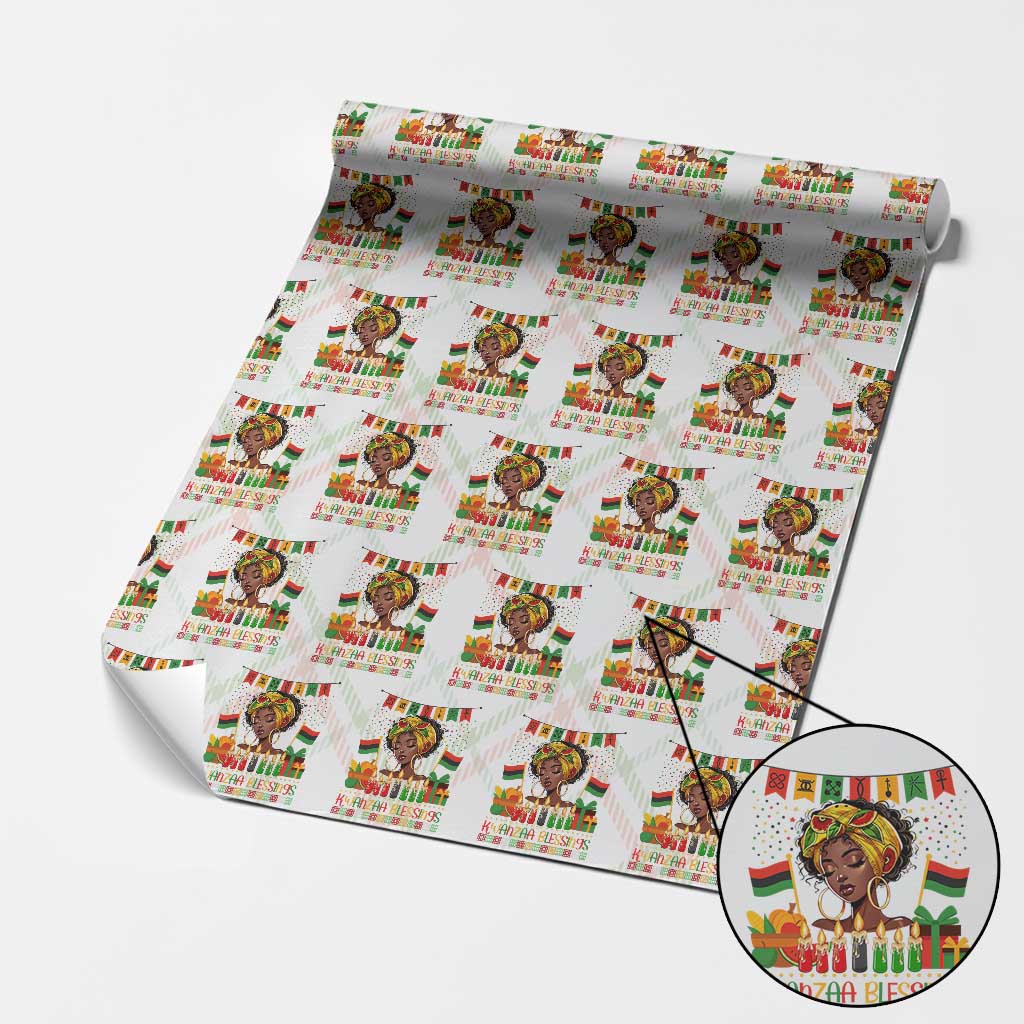 Kwanzaa Blessings African Woman Wrapping Paper Roll Umoja Seven Principles Family Gift TS12 Christmas Plaid Print Your Wear