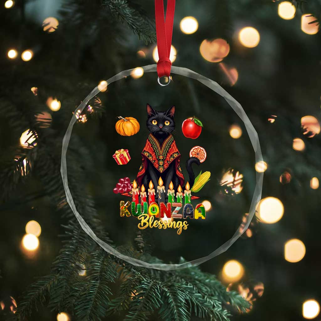 Kwanzaa Blessings Crystal Glass Ornament Funny Cat African Heritage Gift TS12 Print Your Wear