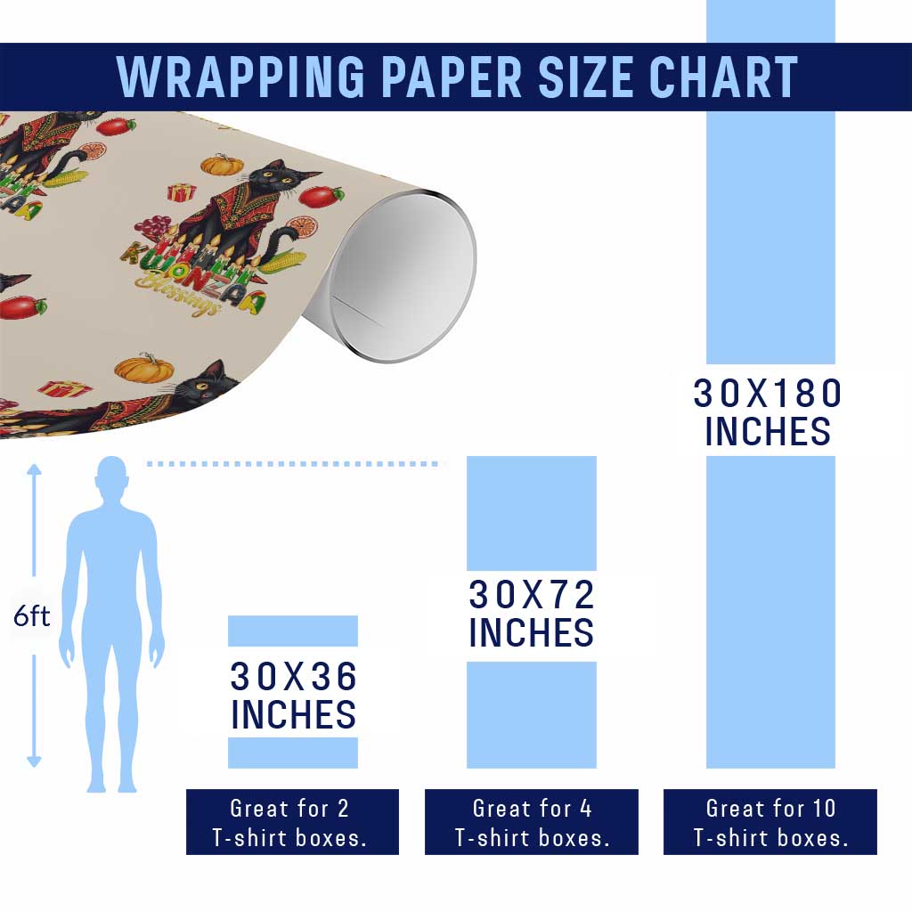 Kwanzaa Blessings Wrapping Paper Roll Funny Cat African Heritage Gift TS12 Print Your Wear