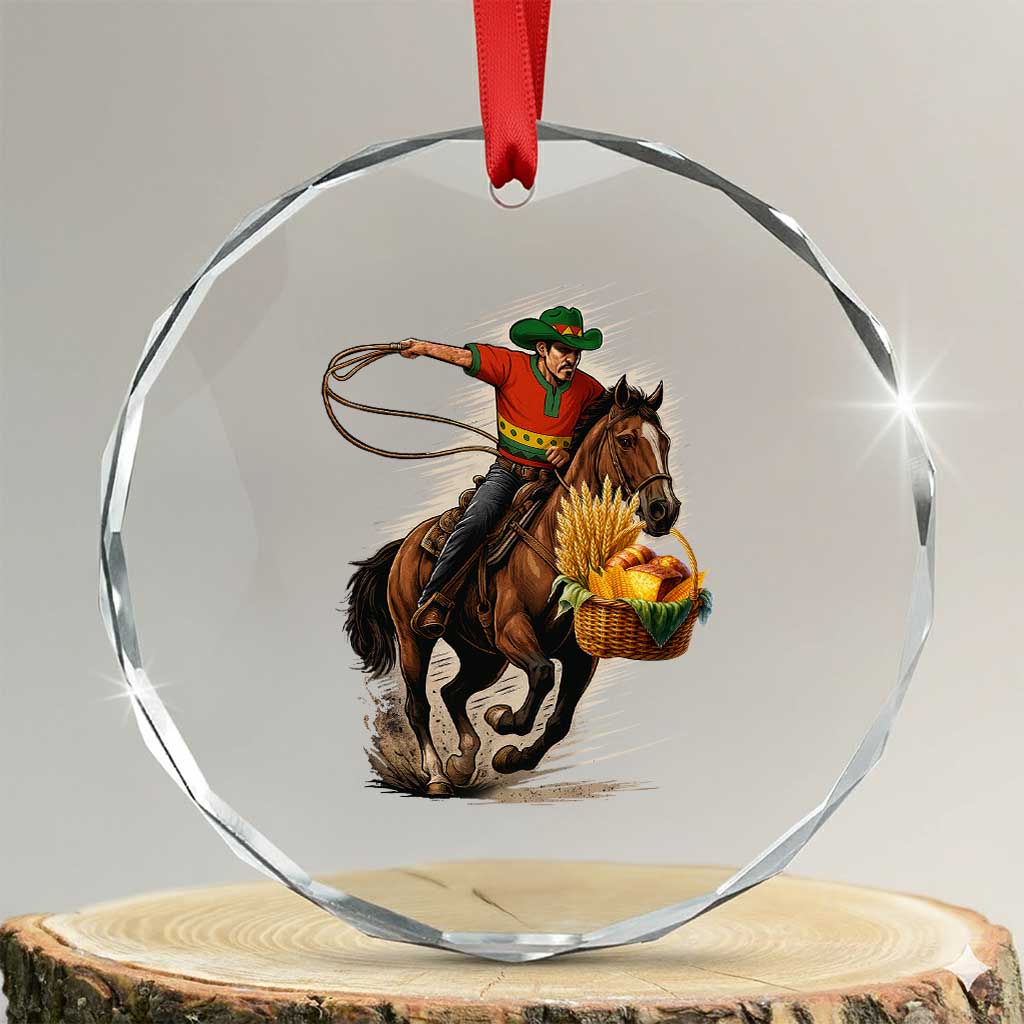 Kwanzaa Cowboy Crystal Glass Ornament Funny African American Festival Gift TS12 Transparent Glass 3'' Circle Print Your Wear