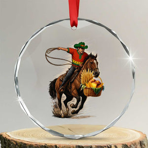 Kwanzaa Cowboy Crystal Glass Ornament Funny African American Festival Gift - Print Your Wear