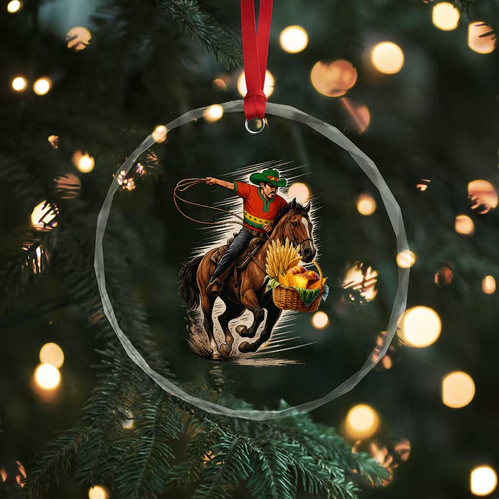 Kwanzaa Cowboy Crystal Glass Ornament Funny African American Festival Gift - Print Your Wear
