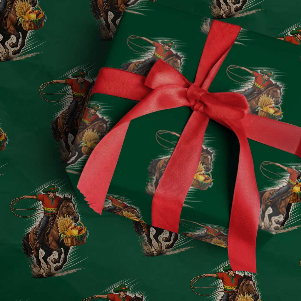 Kwanzaa Cowboy Wrapping Paper Roll Funny African American Festival Gift TS12 Green Print Your Wear
