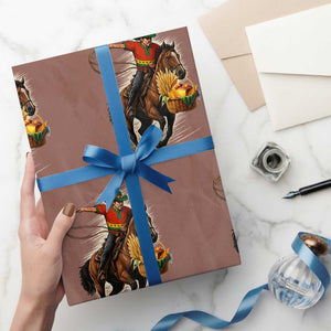 Kwanzaa Cowboy Wrapping Paper Roll Funny African American Festival Gift TS12 Mocha Print Your Wear