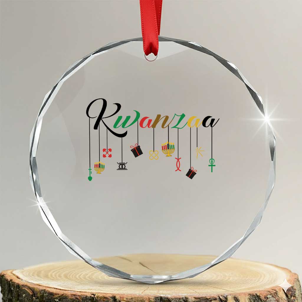 Kwanzaa Crystal Glass Ornament Lights Of Unity Seven Principles Heritage Gift TS12 Transparent Glass 3'' Circle Print Your Wear