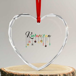 Kwanzaa Heart Crystal Glass Ornament Lights Of Unity Seven Principles Heritage Gift TS12 Transparent Glass 3'' Heart Print Your Wear