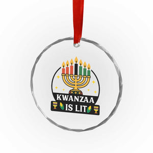 Kwanzaa Is Lit Crystal Glass Ornament Funny African American Holiday Gift TS12 Print Your Wear