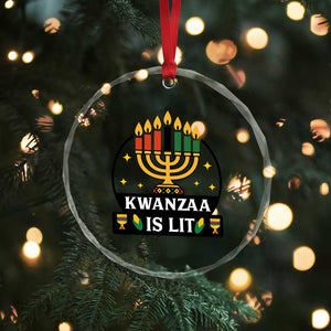 Kwanzaa Is Lit Crystal Glass Ornament Funny African American Holiday Gift TS12 Print Your Wear