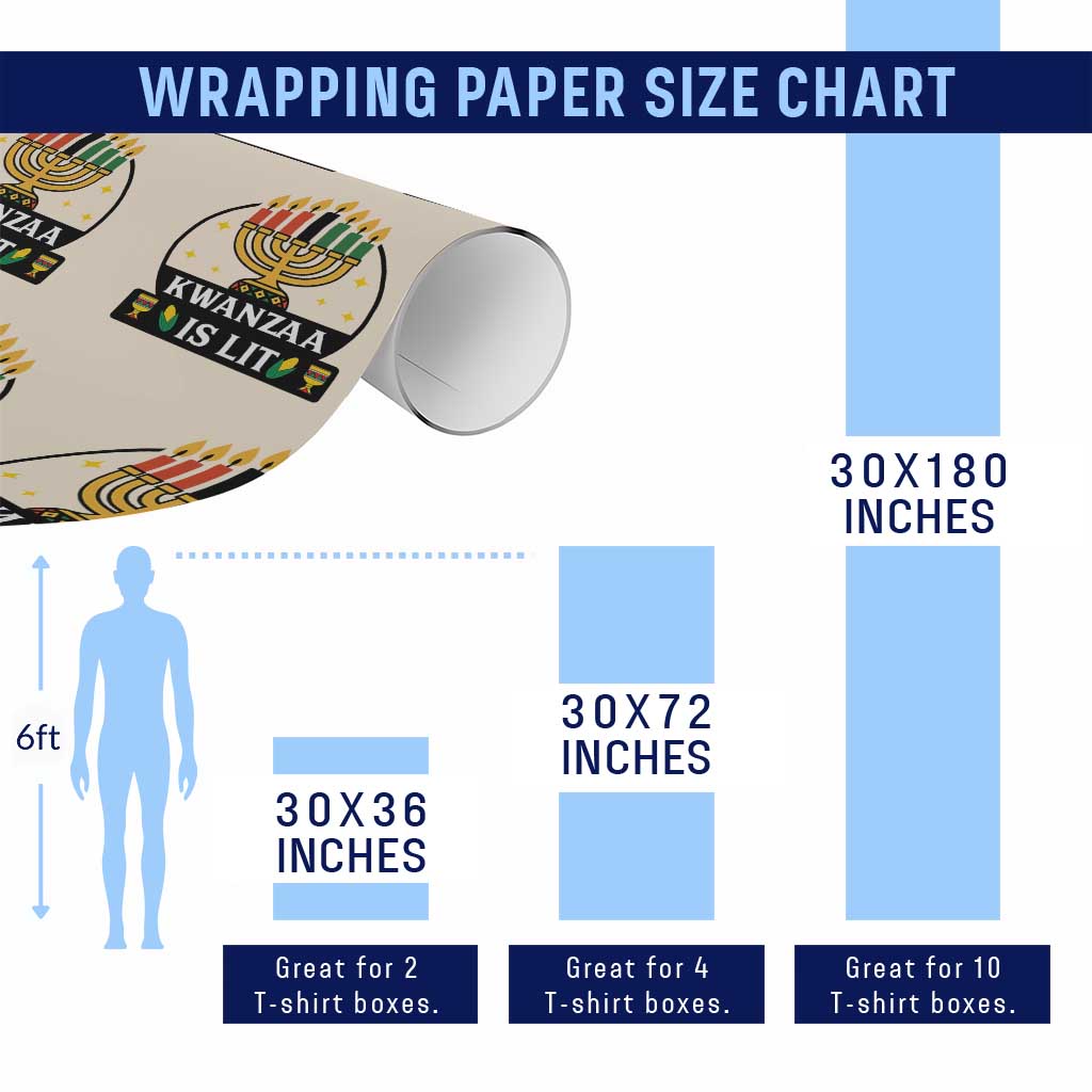 Kwanzaa Is Lit Wrapping Paper Roll Funny African American Holiday Gift TS12 Print Your Wear