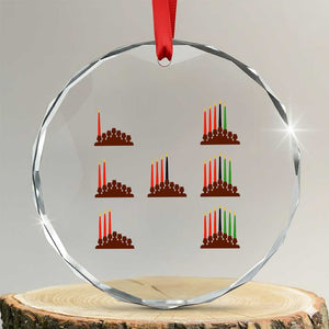 Kwanzaa Kinara Seven Candles African American Holiday Crystal Glass Ornament TS11 Transparent Glass 3'' Circle Print Your Wear