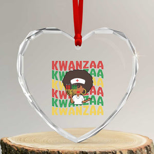 Kwanzaa Nurse Pride Heart Crystal Glass Ornament African Heritage Holiday Gift TS12 Transparent Glass 3'' Heart Print Your Wear