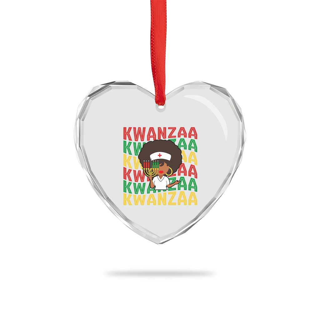 Kwanzaa Nurse Pride Heart Crystal Glass Ornament African Heritage Holiday Gift TS12 Print Your Wear