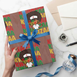 Kwanzaa Nurse Pride Wrapping Paper Roll African Heritage Holiday Gift TS12 Mocha Print Your Wear
