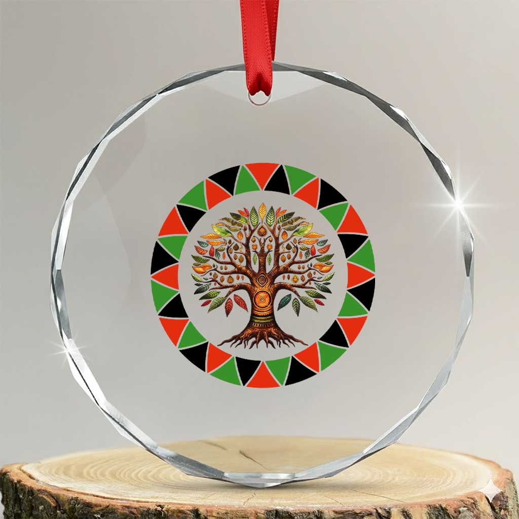 Kwanzaa Tree Of Life Crystal Glass Ornament African American Holiday Gift TS12 Transparent Glass 3'' Circle Print Your Wear