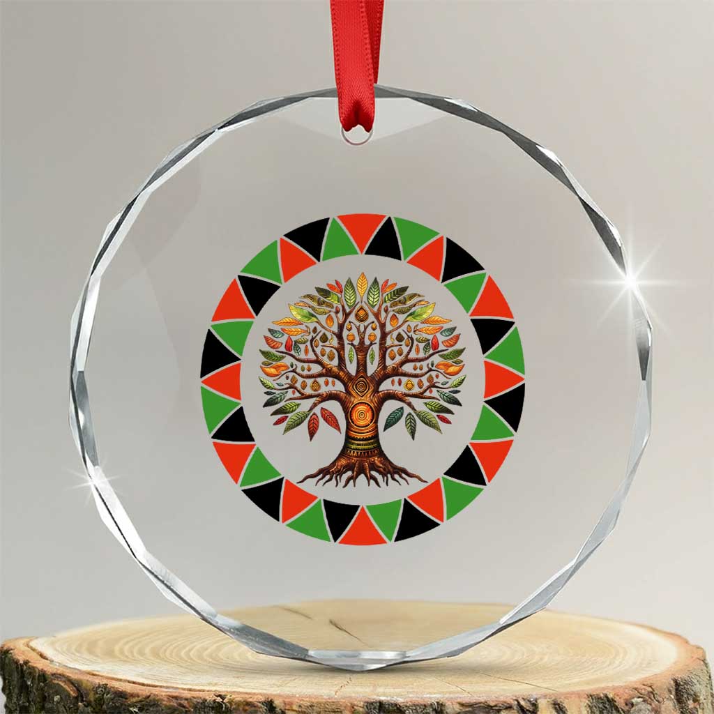 Kwanzaa Tree Of Life Crystal Glass Ornament African American Holiday Gift - Print Your Wear
