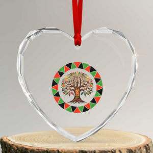 Kwanzaa Tree Of Life Heart Crystal Glass Ornament African American Holiday Gift TS12 Transparent Glass 3'' Heart Print Your Wear