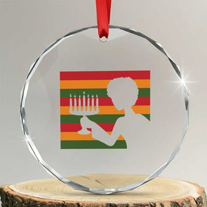 Kwanzaa Umoja Family African Woman Seven Principles Gift Crystal Glass Ornament TS12 Transparent Glass 3'' Circle Print Your Wear
