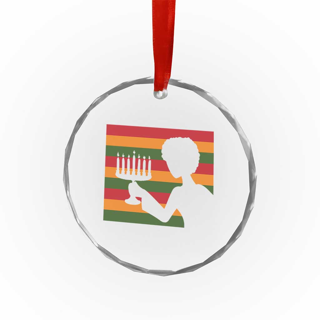 Kwanzaa Umoja Family African Woman Seven Principles Gift Crystal Glass Ornament - Print Your Wear