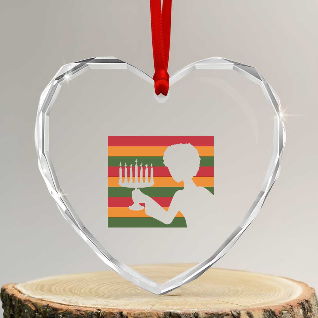 Kwanzaa Umoja Family African Woman Seven Principles Gift Heart Crystal Glass Ornament TS12 Transparent Glass 3'' Heart Print Your Wear