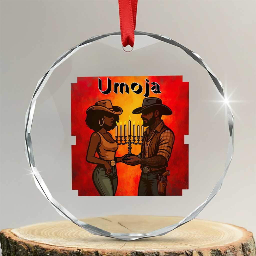 Kwanzaa Umoja Togetherness Crystal Glass Ornament Cowboy Cowgirl African Heritage Gift - Print Your Wear