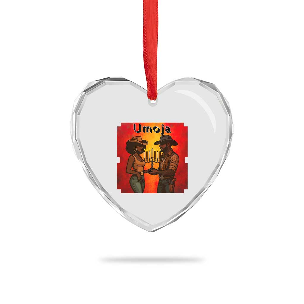 Kwanzaa Umoja Togetherness Heart Crystal Glass Ornament Cowboy Cowgirl African Heritage Gift TS12 Print Your Wear