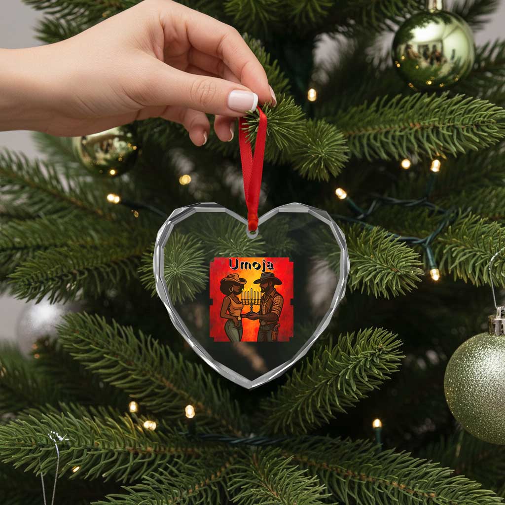 Kwanzaa Umoja Togetherness Heart Crystal Glass Ornament Cowboy Cowgirl African Heritage Gift TS12 Print Your Wear