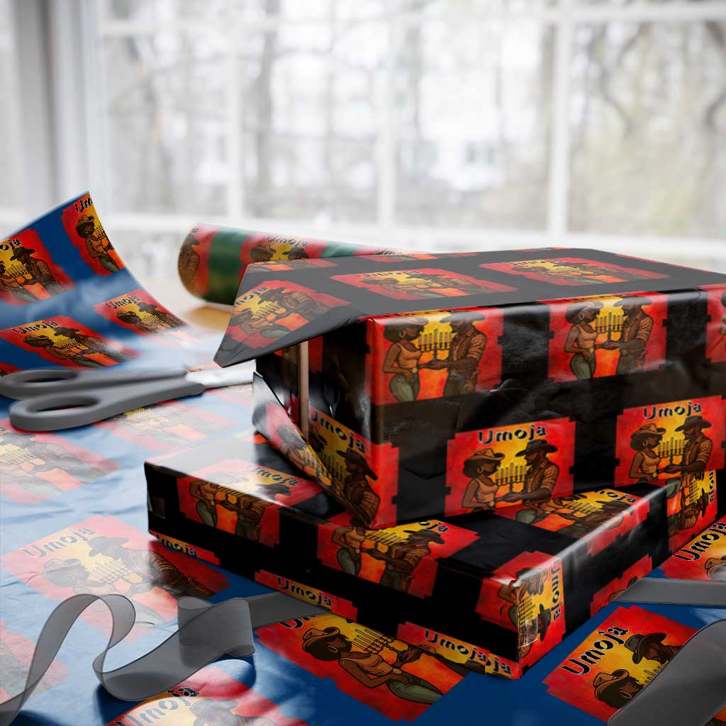Kwanzaa Umoja Togetherness Wrapping Paper Roll Cowboy Cowgirl African Heritage Gift TS12 Black Print Your Wear