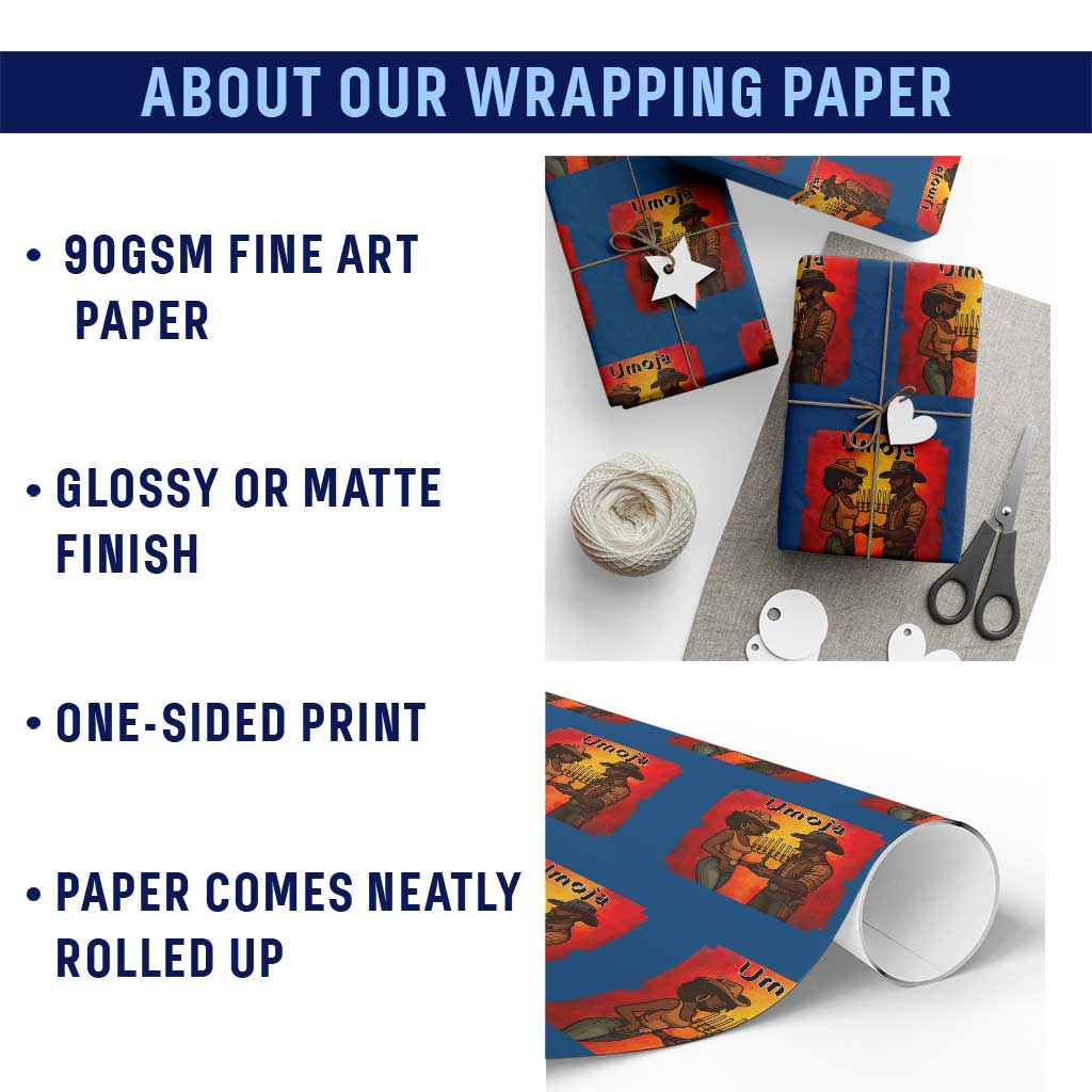 Kwanzaa Umoja Togetherness Wrapping Paper Roll Cowboy Cowgirl African Heritage Gift TS12 Print Your Wear
