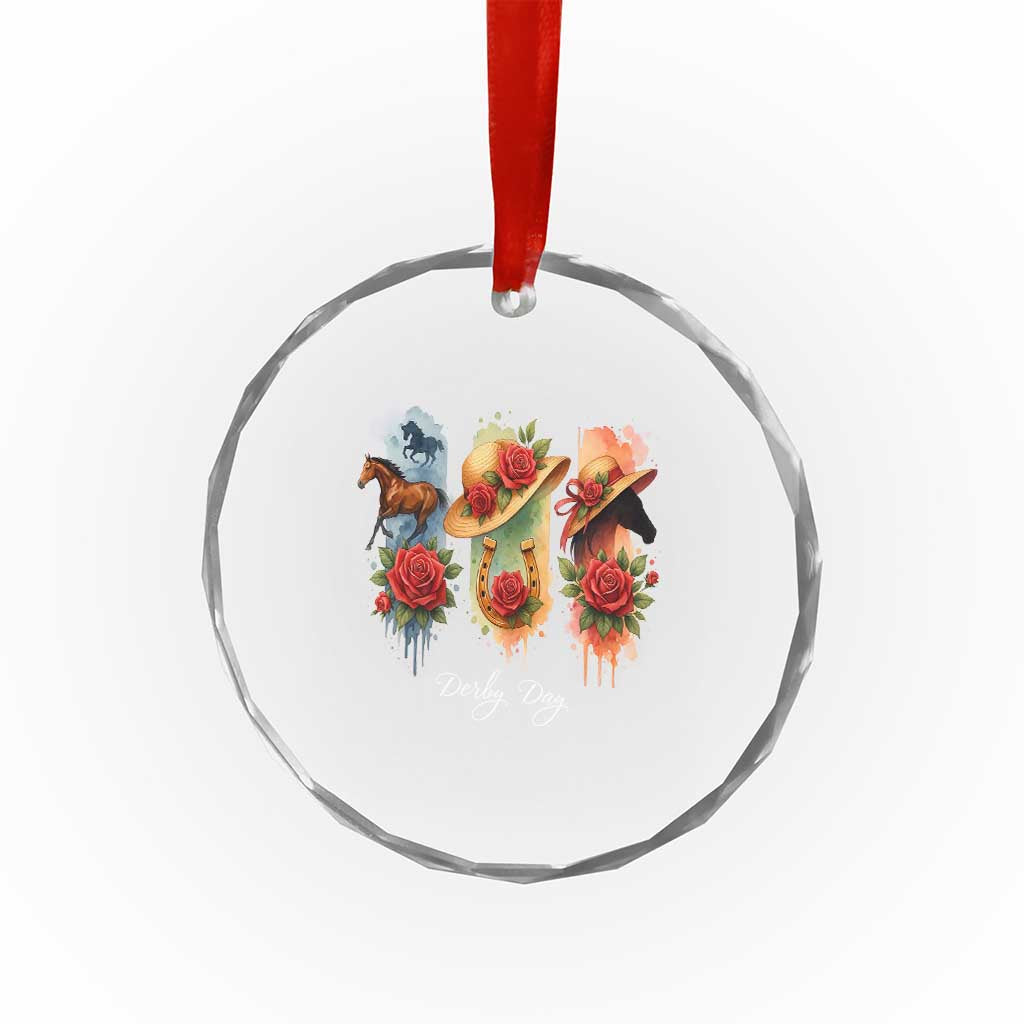 Ky Derby Day Crystal Glass Ornament Horse Racing Nice Hat Mint Julep and Roses TS02 Print Your Wear