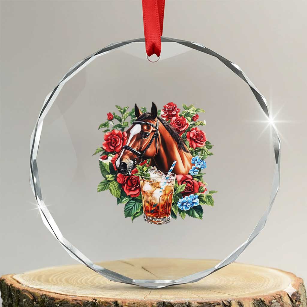 Ky Derby Day Party Crystal Glass Ornament Mint Juleps and Roses Horse Racing TS02 Transparent Glass 3'' Circle Print Your Wear