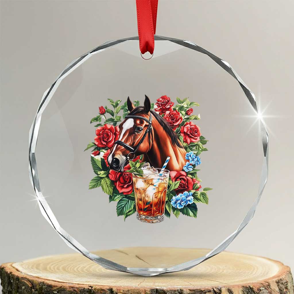 Ky Derby Day Party Crystal Glass Ornament Mint Juleps and Roses Horse Racing TS02 Transparent Glass 3'' Circle Print Your Wear
