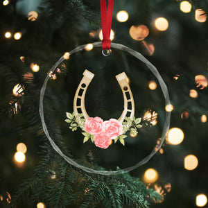 Ky Derby Horse Racing Crystal Glass Ornament Horses and Roses - Print Your Wear