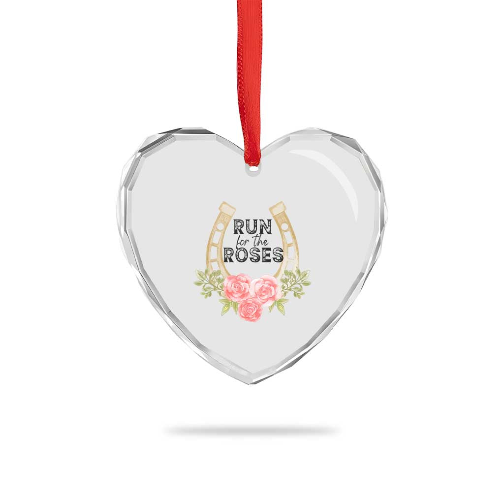 Ky Derby Horse Racing Heart Crystal Glass Ornament Horses and Roses TS02 Print Your Wear