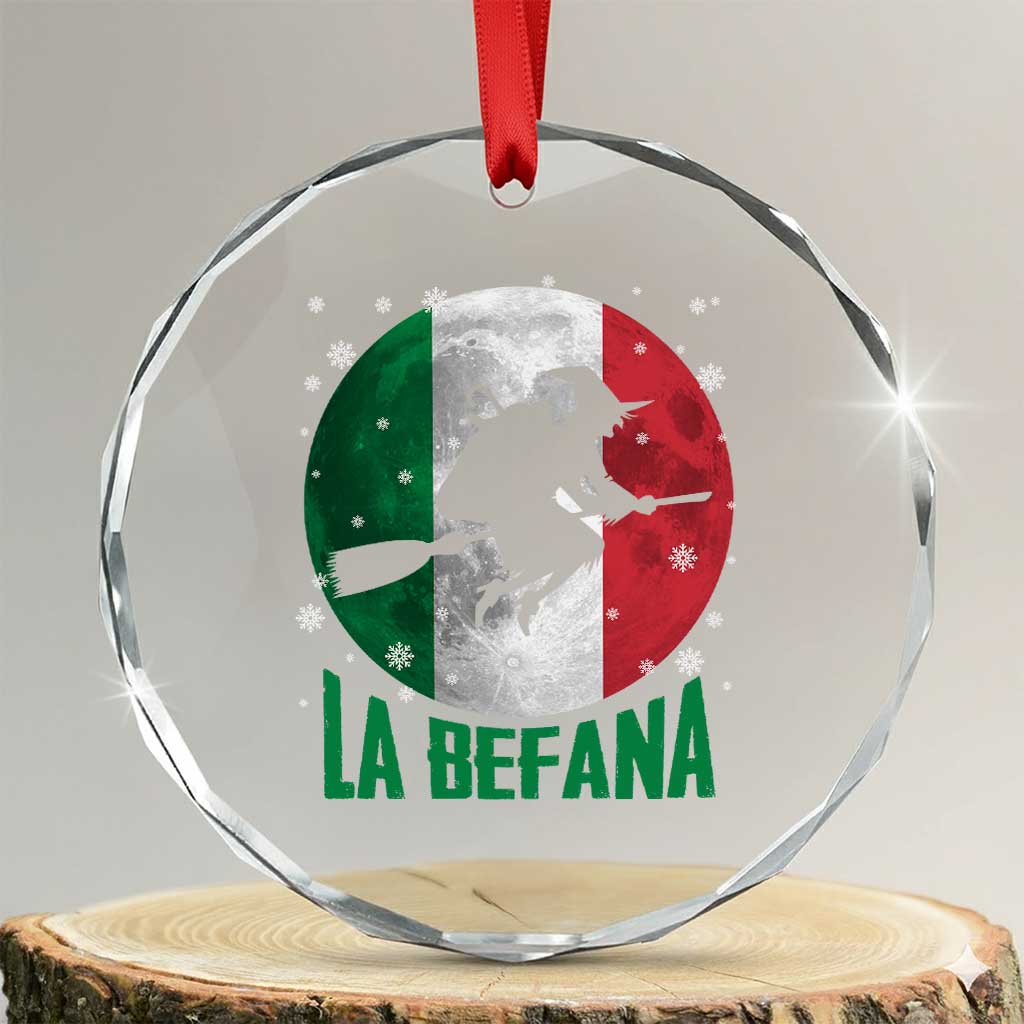 La Befana Italian Christmas Crystal Glass Ornament Xmas Witch Folklore Italy Holiday TS11 Transparent Glass 3'' Circle Print Your Wear