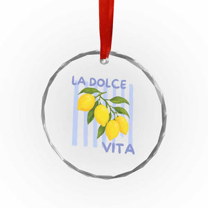 La Dolce Vita Lemon Italian Summer Crystal Glass Ornament Blue Striped TS11 Print Your Wear