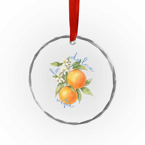 La Dolce Vita Oranges Crystal Glass Ornament Romantic Italian Citrus Blossom Mediterranean Charm TS02 Print Your Wear