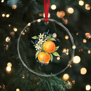 La Dolce Vita Oranges Crystal Glass Ornament Romantic Italian Citrus Blossom Mediterranean Charm TS02 Print Your Wear