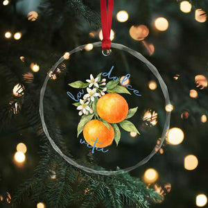 La Dolce Vita Oranges Crystal Glass Ornament Romantic Italian Citrus Blossom Mediterranean Charm TS02 Print Your Wear