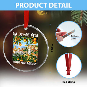 La Dolce Vita Taste Like Lemons Crystal Glass Ornament Retro Italian Village Citrus Summer Wanderlusters TS02 Print Your Wear