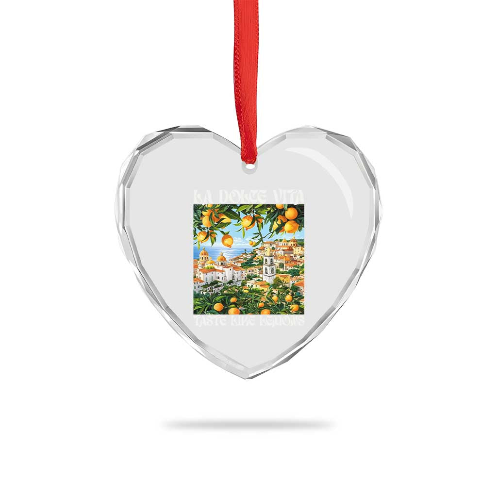 La Dolce Vita Taste Like Lemons Heart Crystal Glass Ornament Retro Italian Village Citrus Summer Wanderlusters TS02 Print Your Wear