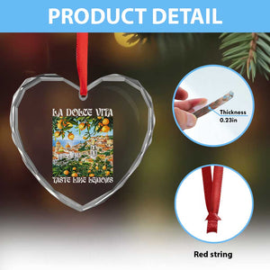 La Dolce Vita Taste Like Lemons Heart Crystal Glass Ornament Retro Italian Village Citrus Summer Wanderlusters TS02 Print Your Wear