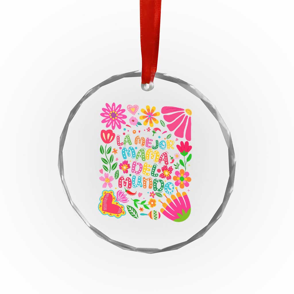 La Mejor Mama Del Mundo Crystal Glass Ornament Dia de las Madres Regalo Gift TS14 Print Your Wear
