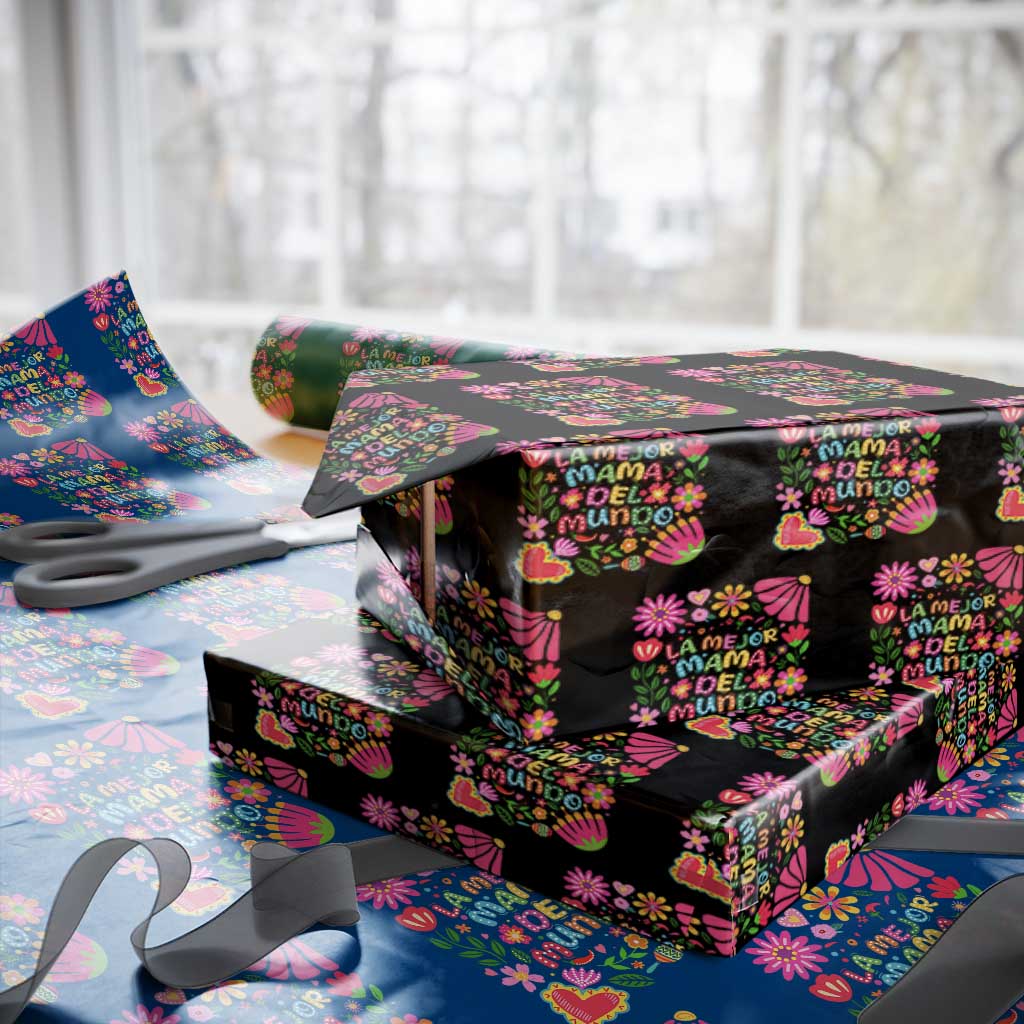 La Mejor Mama Del Mundo Wrapping Paper Roll Dia de las Madres Regalo Gift TS14 Black Print Your Wear