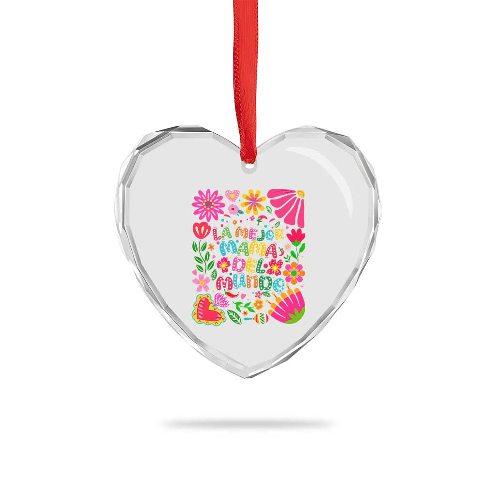 La Mejor Mama Del Mundo Heart Crystal Glass Ornament Dia de las Madres Regalo Gift TS14 Print Your Wear