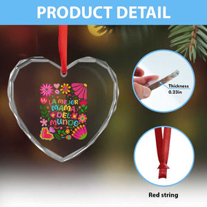 La Mejor Mama Del Mundo Heart Crystal Glass Ornament Dia de las Madres Regalo Gift TS14 Print Your Wear