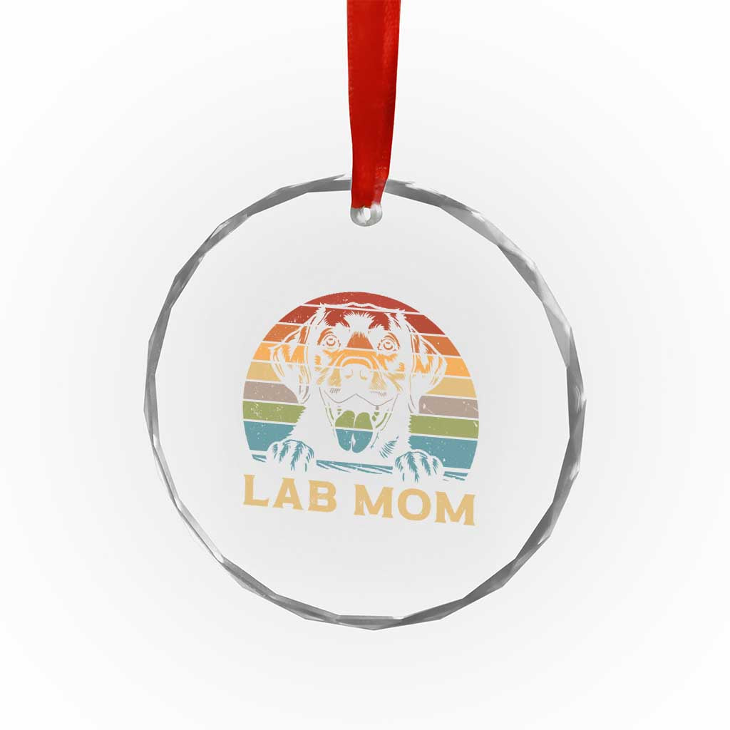 Lab Mom Crystal Glass Ornament Retro Sunset Dog Mom Gift TS12 Print Your Wear