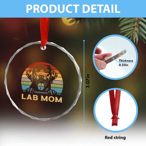 Lab Mom Crystal Glass Ornament Retro Sunset Dog Mom Gift TS12 Print Your Wear