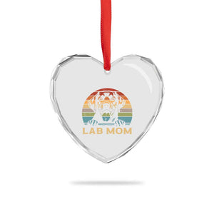 Lab Mom Heart Crystal Glass Ornament Retro Sunset Dog Mom Gift TS12 Print Your Wear