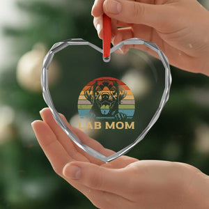 Lab Mom Heart Crystal Glass Ornament Retro Sunset Dog Mom Gift TS12 Print Your Wear