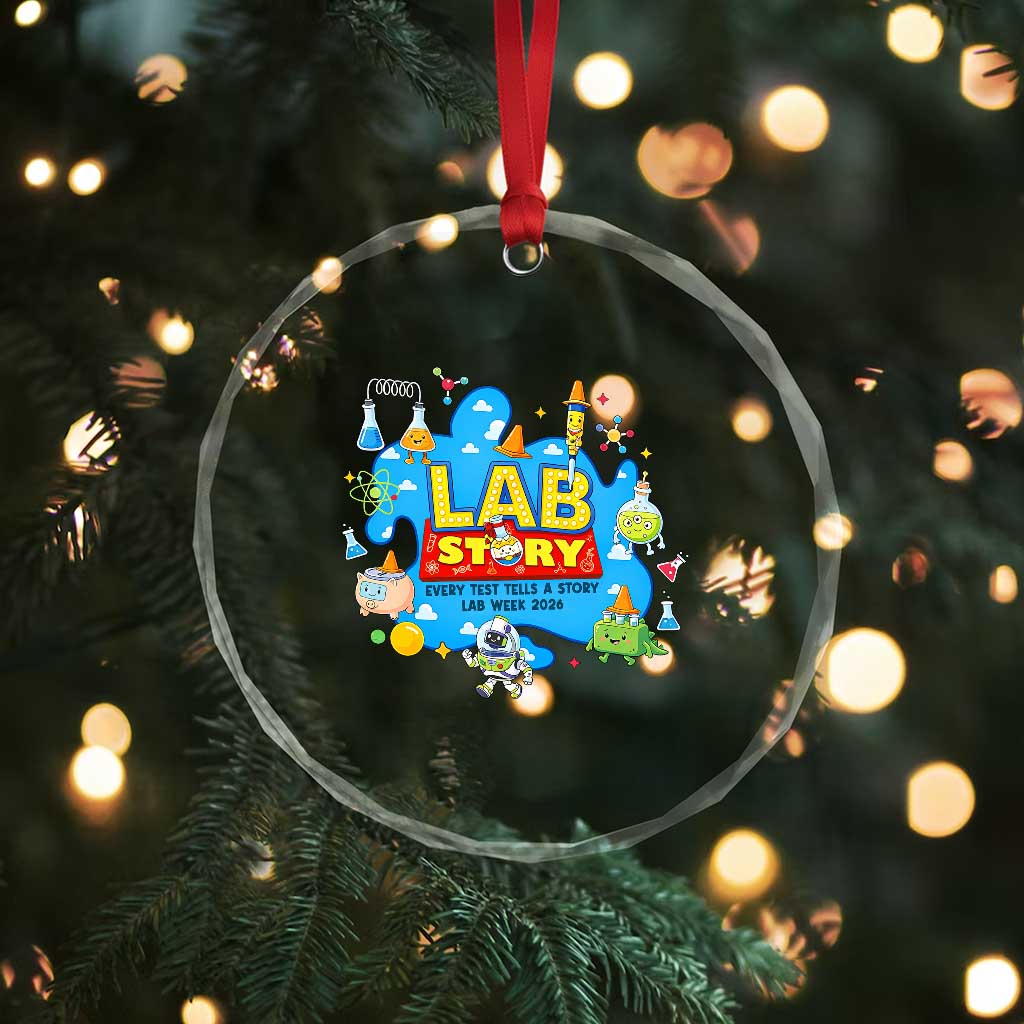 Lab Story Lab Week 2026 Celebration Crystal Glass Ornament Every Test Tells a Story Medical Lab Tech Appreciation Gift TS02 Print Your Wear